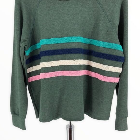 Sundry Green Galen Chenille Terry Striped Hoodie NWT - Picture 4 of 13